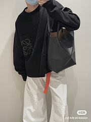 Loewe Puzzle Fold Tote In Shiny Calfskin Dark Grey - 42x18x41cm - 4