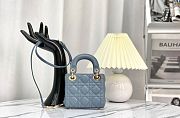 Lady Dior Micro Bag Cloud Blue Cannage Lambskin - 12 x 11 x 5 cm - 4