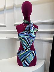 Pucci Iride printed halterneck swimsuit in blue set - 1