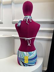 Pucci Iride printed halterneck swimsuit in blue set - 6