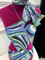 Pucci Iride printed halterneck swimsuit in blue set - 4