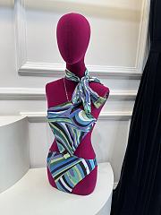 Pucci Iride printed halterneck swimsuit in blue set - 5