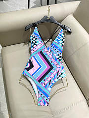Emilio Pucci Vivara Print Swimsuit in Blue - 4