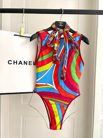 Pucci Red One Piece With Scarf