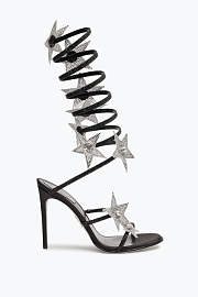 RENEE CAOVILLA SUPER CLEO STAR BLACK & SILVER SANDAL 105 - 2