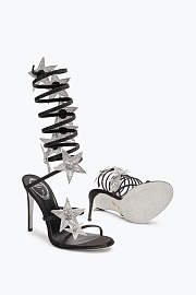 RENEE CAOVILLA SUPER CLEO STAR BLACK & SILVER SANDAL 105 - 3
