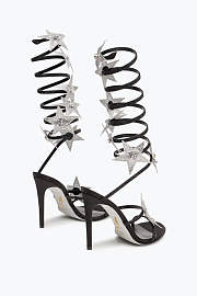 RENEE CAOVILLA SUPER CLEO STAR BLACK & SILVER SANDAL 105 - 4