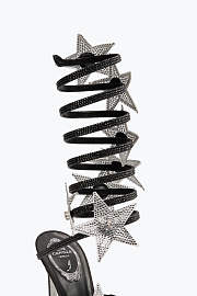 RENEE CAOVILLA SUPER CLEO STAR BLACK & SILVER SANDAL 105 - 5