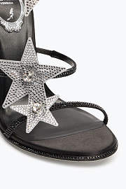 RENEE CAOVILLA SUPER CLEO STAR BLACK & SILVER SANDAL 105 - 6