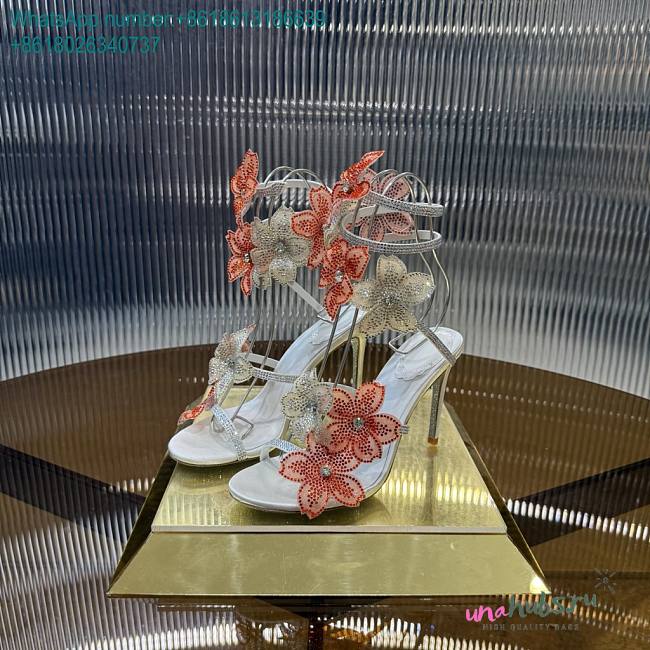 	 Rene Caovilla Floriane Honey Sandal 105 White&Orange - 1