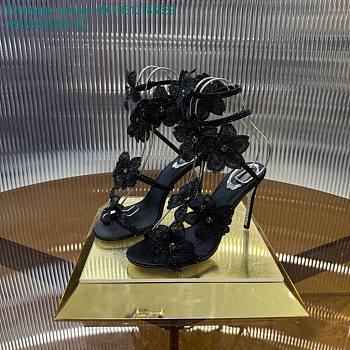 	 Rene Caovilla Floriane Honey Sandal 105 All Black