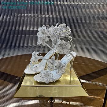 	 Rene Caovilla Floriane Honey Sandal 105 All white