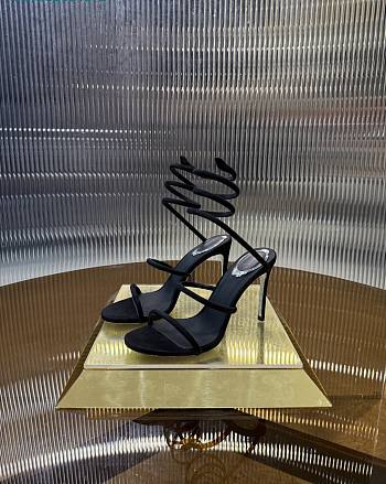Rene Caovilla Suede Cleo Black Sandals 105