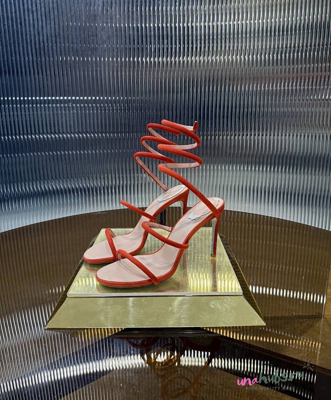 	 Rene Caovilla Suede Cleo Orange Sandals 105 - 1