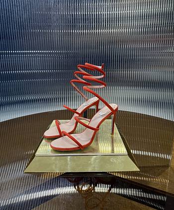 	 Rene Caovilla Suede Cleo Orange Sandals 105