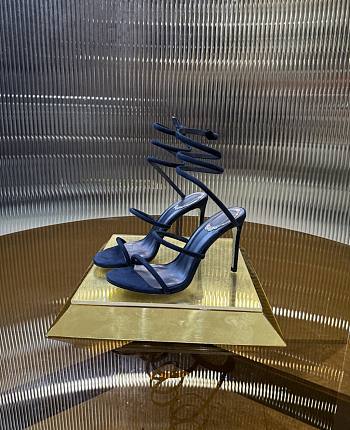 	 Rene Caovilla Suede Cleo Dark Blue Sandals 105