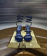 	 Rene Caovilla Suede Cleo Dark Blue Sandals 105 - 4