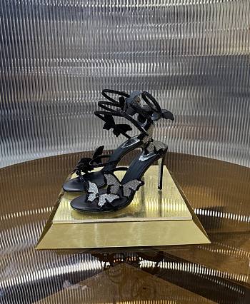 	 RENE CAOVILLA FAIRY BLACK AND SILVER SANDAL 105