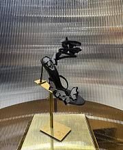 	 RENE CAOVILLA FAIRY BLACK AND SILVER SANDAL 105 - 5