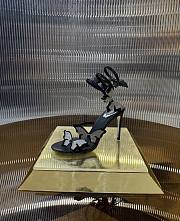 	 RENE CAOVILLA FAIRY BLACK AND SILVER SANDAL 105 - 4