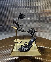 	 RENE CAOVILLA FAIRY BLACK AND SILVER SANDAL 105 - 2