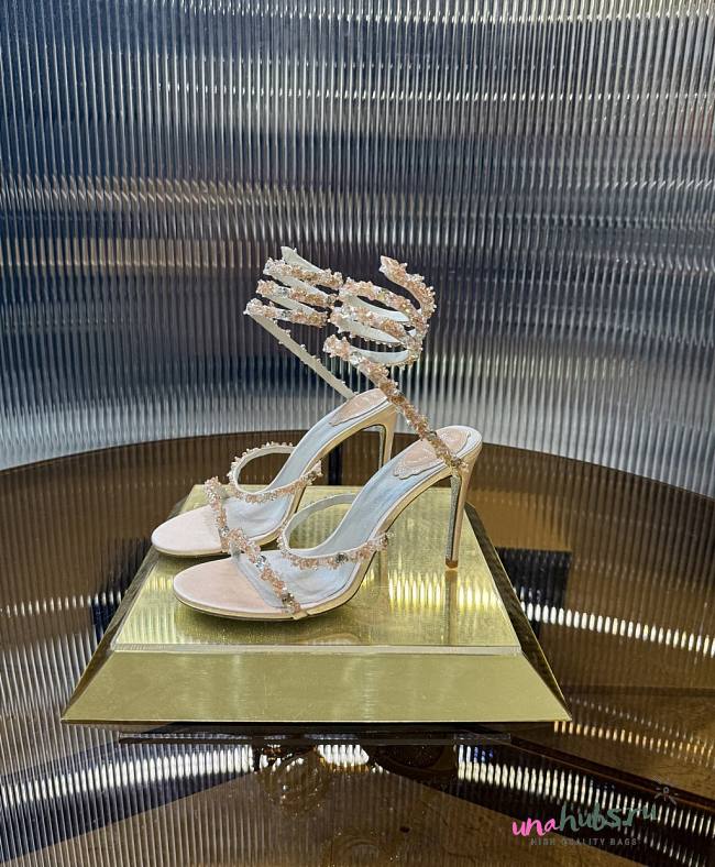 Rene Caovilla Crystal Embellished Sandals Beige - 1