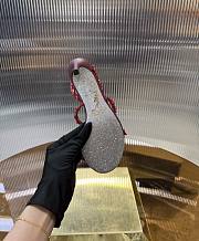 	 Rene Caovilla Crystal Embellished Sandals Burgundy - 3
