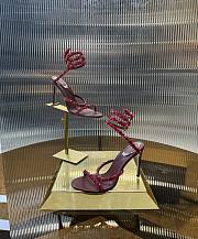 	 Rene Caovilla Crystal Embellished Sandals Burgundy - 5