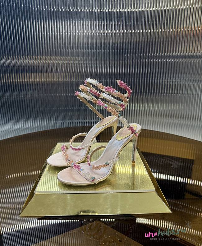 	 Rene Caovilla Crystal Embellished Sandals Pink - 1