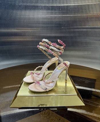 	 Rene Caovilla Crystal Embellished Sandals Pink