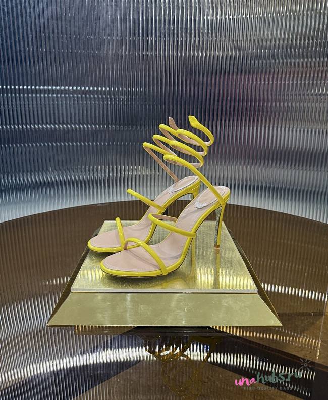 	 Rene Caovilla Metallic Yellow Sandals - 1