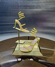 	 Rene Caovilla Metallic Yellow Sandals - 2