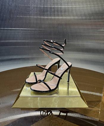 Rene Caovilla Metallic Black 105 Sandals