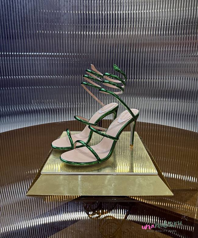 Rene Caovilla Metallic Green Sandals - 1
