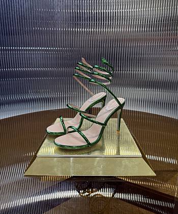 Rene Caovilla Metallic Green Sandals