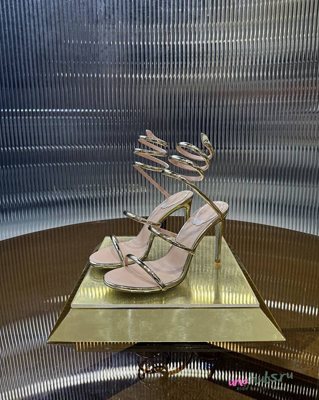 	 Rene Caovilla Metallic Gold Sandals - 1