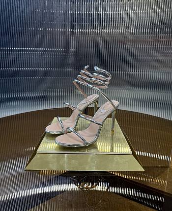 	 Rene Caovilla Metallic Silver Sandals