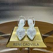 	 Rene Caovilla Floriane Honey Slingback White 75mm - 1