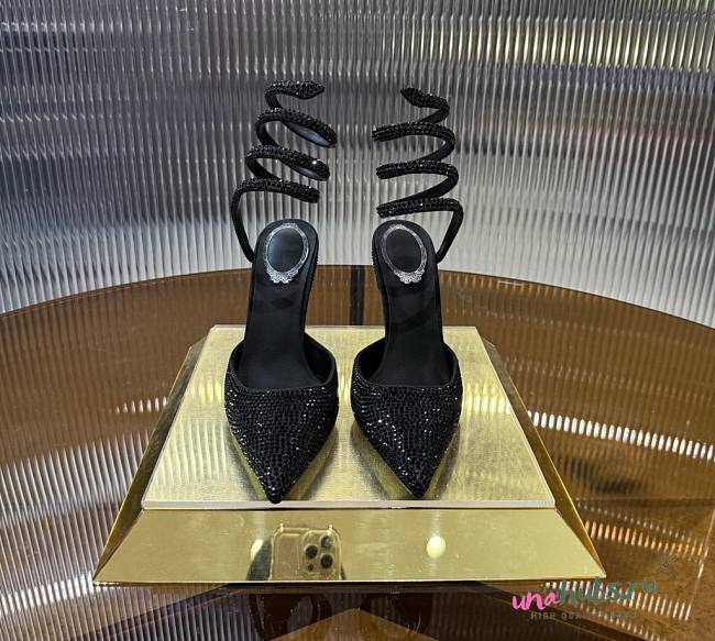 	 Rene Caovilla Margot Crystal Black Pump - 1