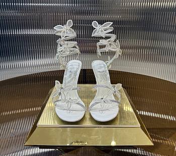 	 Rene Margot Mirrored White Sandal With Butterflies 105