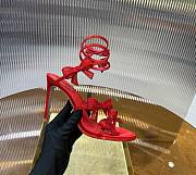 Rene Caovilla Red Satin Bow-Embellished Sandals 105 - 5