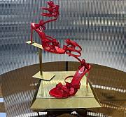 Rene Caovilla Red Satin Bow-Embellished Sandals 105 - 4