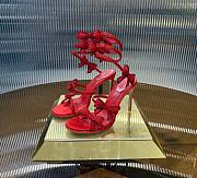 Rene Caovilla Red Satin Bow-Embellished Sandals 105 - 2