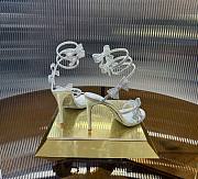 René Caovilla White Satin Bow-Embellished Sandals 105 - 5