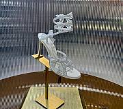 René Caovilla White Satin Bow-Embellished Sandals 105 - 4