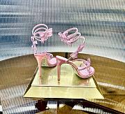 René Caovilla Pink Satin Bow-Embellished Sandals 105 - 6