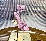 René Caovilla Pink Satin Bow-Embellished Sandals 105 - 4