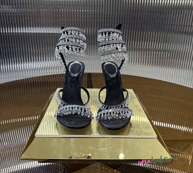 	 RENE CAOVILLA BLACK CHANDELIER RED SANDAL 105 - 1