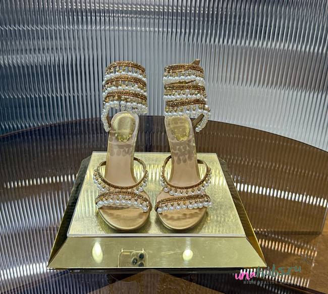 Rene Caovilla Embellished Chandelier Heeled Sandals 105 gOLD - 1