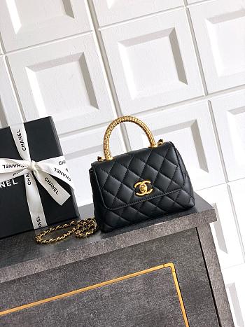 Chanel Coco Handle Black Lambskin Bag 14cm
